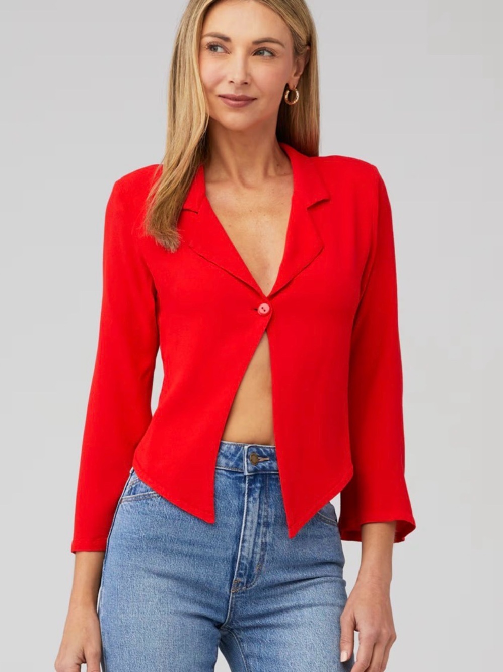 NEW: Flynn Skye XS Cropped Red Single-Button Ray Jacket 🌶️